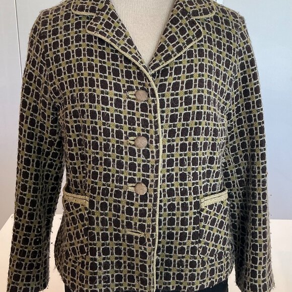 Mr $ Mrs Macleod,  Vintage Wool Blazer, Size Medium, with Suede Buttons - Picture 1 of 6